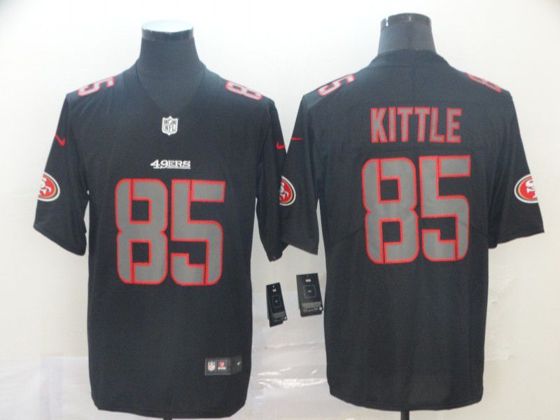 Men San Francisco 49ers 85 Kittle Nike Fashion Impact Black Color Rush Limited Jersey